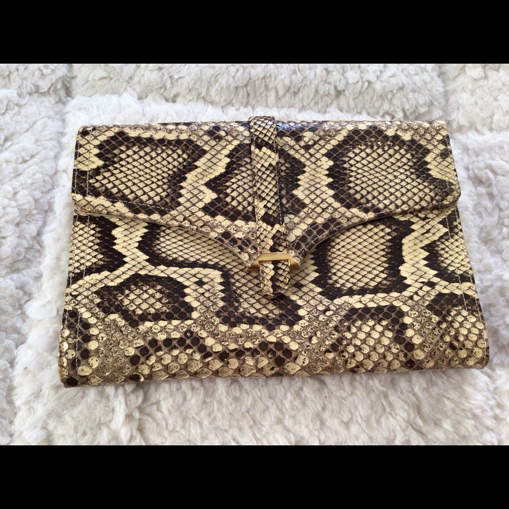 Bags By Supreme Python Snakeskin Embossed Leather… - image 3